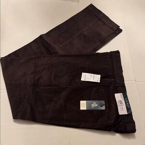 LAUREN RALPH LAUREN CORDUROY CLASSIC FIT PANTS MENS SIZE 34X34 DARK BROWN NWT